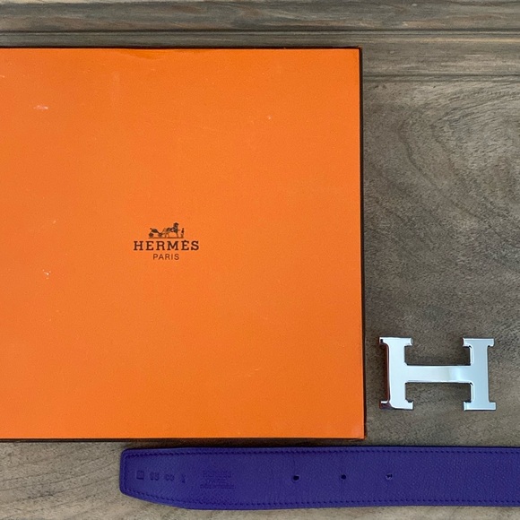 Hermes reversible H Palladium belt with box, dust bag and ribbon. - Picture 9 of 10